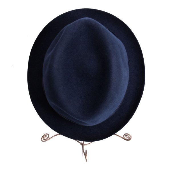 Borsalino Wool Felt Fedora Hat Navy Size 60