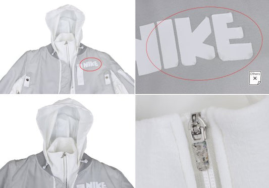 sacai x Nike Layered Bomber Jacket Gray Size XS