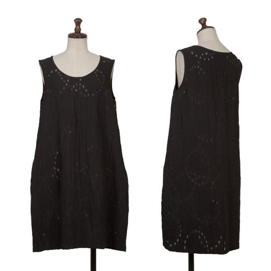 LIMI feu Sheer Dot Jacquard Sleeveless Dress Black Size S