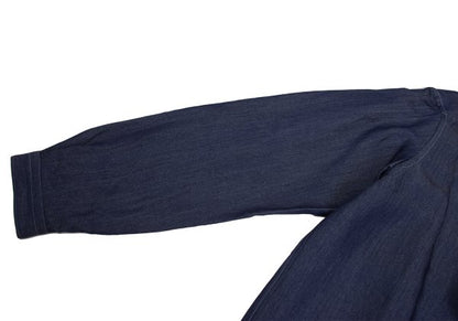 LANVIN Indigo Dye Bow-Tie Neck Long Sleeve Shirt Size 50