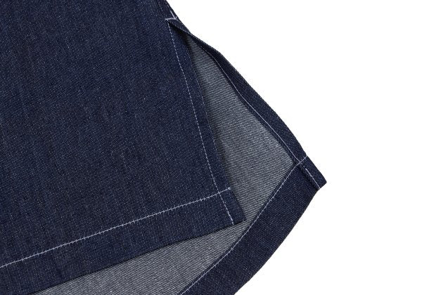 LANVIN Indigo Dye Bow-Tie Neck Long Sleeve Shirt Size 50