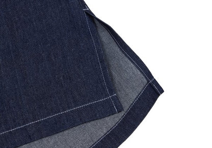 LANVIN Indigo Dye Bow-Tie Neck Long Sleeve Shirt Size 50