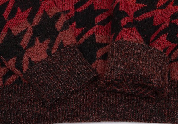 Paul Smith Mohair Blend Houndstooth Knit Red Size XL