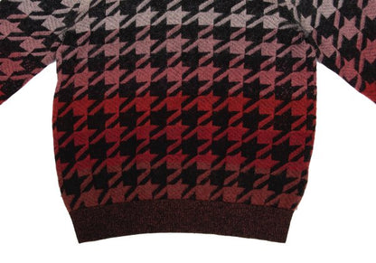 Paul Smith Mohair Blend Houndstooth Knit Red Size XL