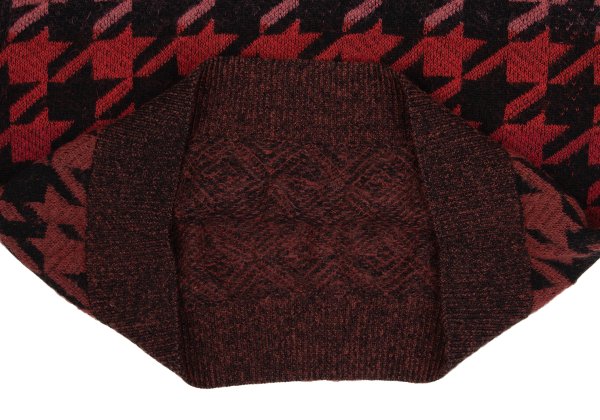 Paul Smith Mohair Blend Houndstooth Knit Red Size XL