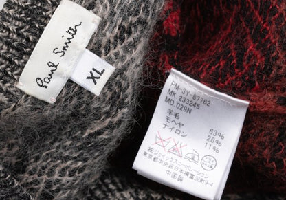Paul Smith Mohair Blend Houndstooth Knit Red Size XL