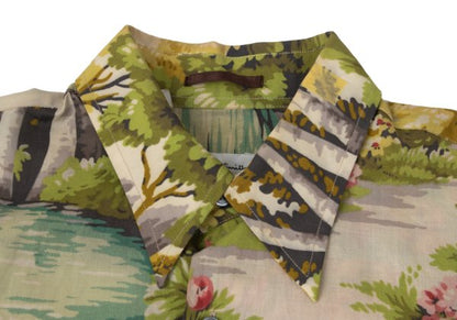 Paul Smith Floral Long Sleeve Shirt Yellow Multi Size M