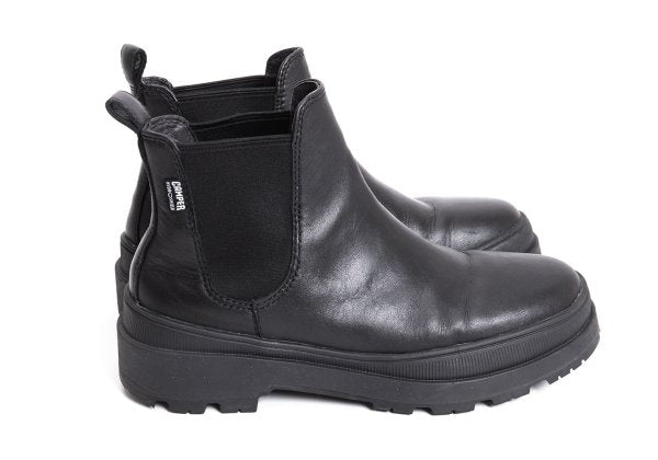 CAMPER Side-Gore Leather Boots Black Size 37 (23.5cm)