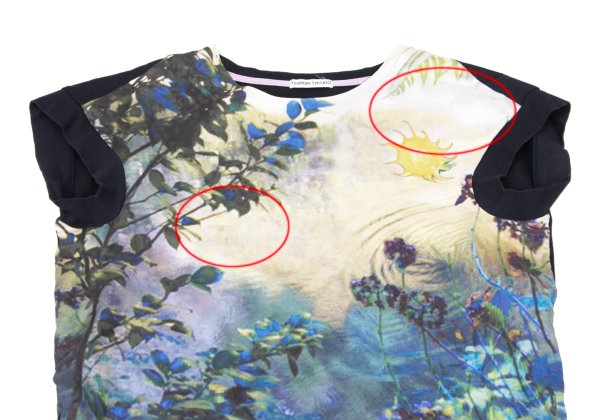 TSUMORI CHISATO Front Print Silk Cotton Navy Multi Blouse Size 2