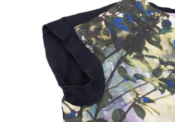 TSUMORI CHISATO Front Print Silk Cotton Navy Multi Blouse Size 2