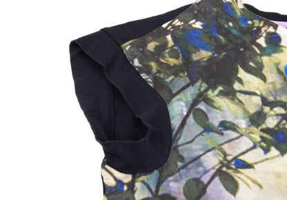 TSUMORI CHISATO Front Print Silk Cotton Navy Multi Blouse Size 2