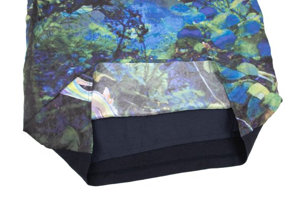 TSUMORI CHISATO Front Print Silk Cotton Navy Multi Blouse Size 2