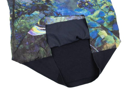 TSUMORI CHISATO Front Print Silk Cotton Navy Multi Blouse Size 2