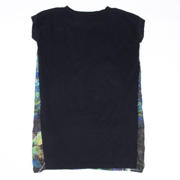 TSUMORI CHISATO Front Print Silk Cotton Navy Multi Blouse Size 2