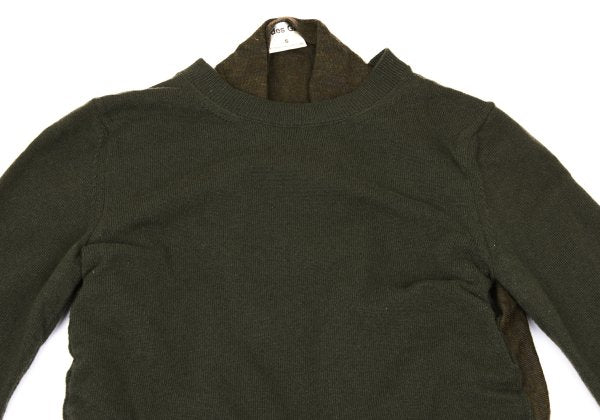 COMME des GARCONS Draped Wool Knit Sweater Khaki Size S