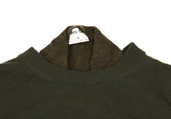 COMME des GARCONS Draped Wool Knit Sweater Khaki Size S