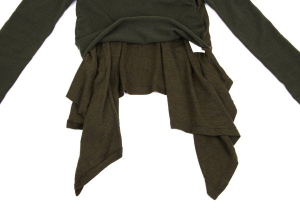 COMME des GARCONS Draped Wool Knit Sweater Khaki Size S
