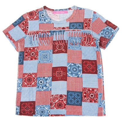 JUNYA WATANABE MAN PINK Patchwork Fringe T-Shirt Blue Size S