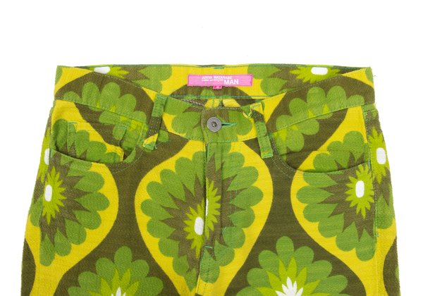 JUNYA WATANABE PINK Graphic Print Cotton Pants Green Size S