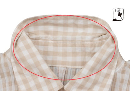 PLEATS PLEASE Gingham Button-Down Jacket Beige White Size 3