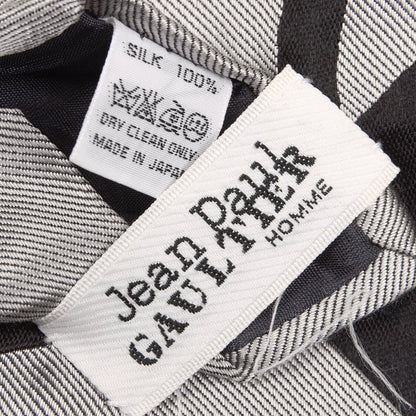 Jean Paul GAULTIER HOMME Geometric Woven Silk Tie Silver