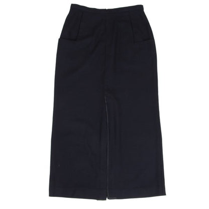 Yohji Yamamoto FEMME 05AW Wool Piped Slit Skirt Navy Size 3