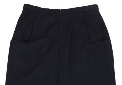 Yohji Yamamoto FEMME 05AW Wool Piped Slit Skirt Navy Size 3