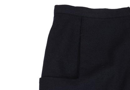 Yohji Yamamoto FEMME 05AW Wool Piped Slit Skirt Navy Size 3