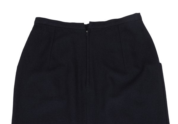 Yohji Yamamoto FEMME 05AW Wool Piped Slit Skirt Navy Size 3