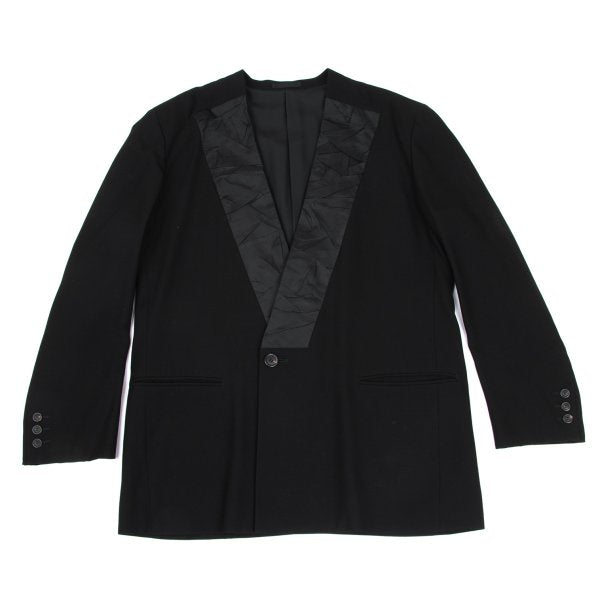 ISSEY MIYAKE MEN Wool Wrinkled Silk Jacket Black Size L