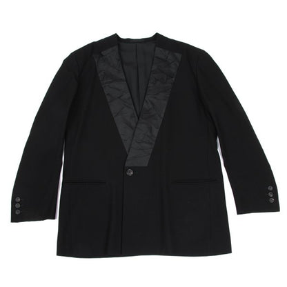 ISSEY MIYAKE MEN Wool Wrinkled Silk Jacket Black Size L