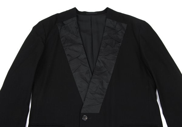 ISSEY MIYAKE MEN Wool Wrinkled Silk Jacket Black Size L