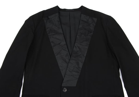 ISSEY MIYAKE MEN Wool Wrinkled Silk Jacket Black Size L