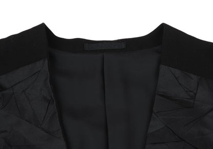 ISSEY MIYAKE MEN Wool Wrinkled Silk Jacket Black Size L