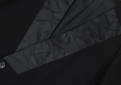 ISSEY MIYAKE MEN Wool Wrinkled Silk Jacket Black Size L
