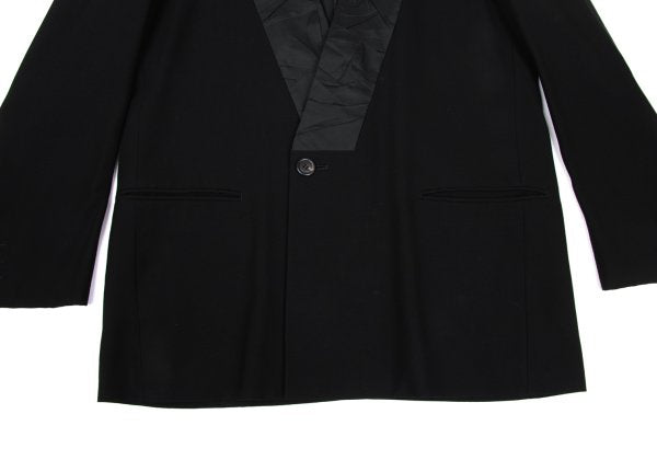 ISSEY MIYAKE MEN Wool Wrinkled Silk Jacket Black Size L