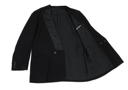 ISSEY MIYAKE MEN Wool Wrinkled Silk Jacket Black Size L