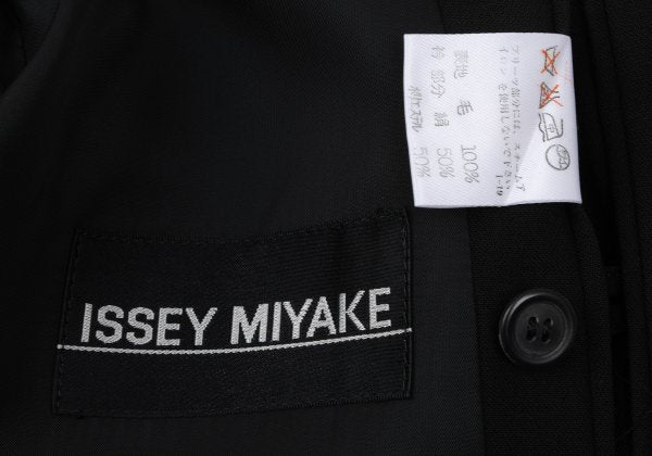 ISSEY MIYAKE MEN Wool Wrinkled Silk Jacket Black Size L