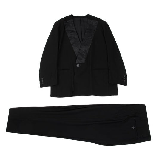ISSEY MIYAKE MEN Wrinkle Silk Paneled Wool Black Size L