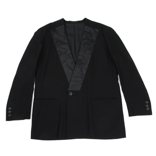 ISSEY MIYAKE MEN Wrinkle Silk Paneled Wool Black Size L