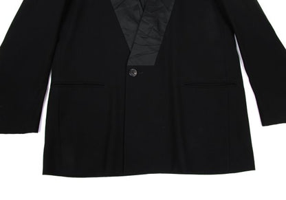 ISSEY MIYAKE MEN Wrinkle Silk Paneled Wool Black Size L