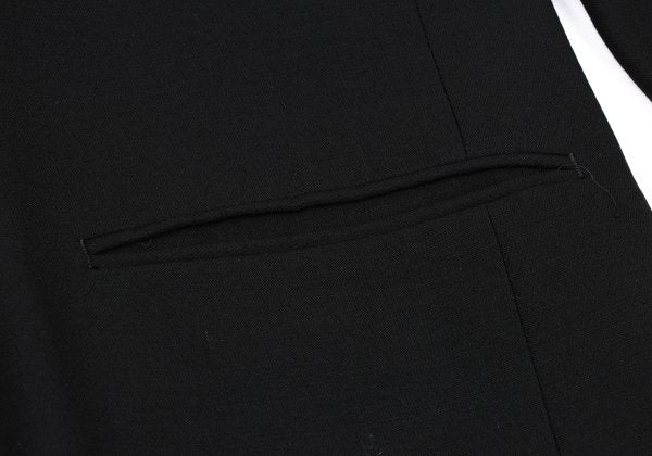 ISSEY MIYAKE MEN Wrinkle Silk Paneled Wool Black Size L