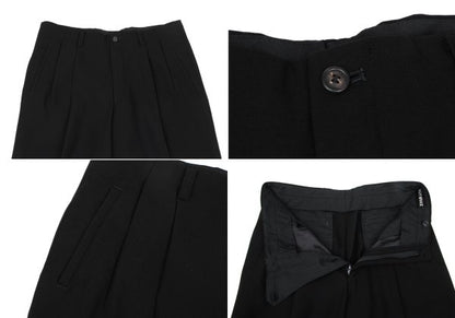 ISSEY MIYAKE MEN Wrinkle Silk Paneled Wool Black Size L