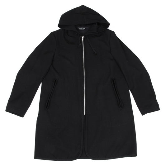 COMME des GARCONS HOMME DEUX Wool Hooded Coat Black Size M