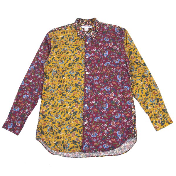 COMME des GARCONS SHIRT Floral Print Shirt Bordeaux Size L
