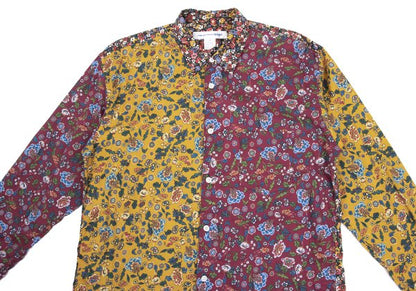 COMME des GARCONS SHIRT Floral Print Shirt Bordeaux Size L