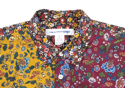 COMME des GARCONS SHIRT Floral Print Shirt Bordeaux Size L