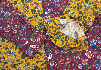 COMME des GARCONS SHIRT Floral Print Shirt Bordeaux Size L