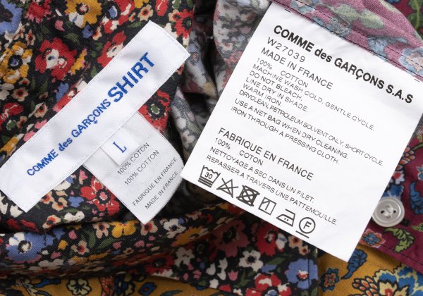 COMME des GARCONS SHIRT Floral Print Shirt Bordeaux Size L