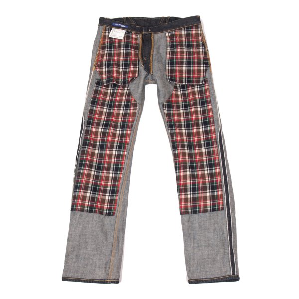 JUNYA WATANABE MAN Check Flannel Lined Denim Jeans Size L